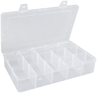 Hlotmeky Plastic Organizer Box with 15 Grids and Dividers