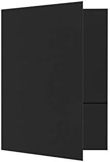 LUXPaper 9 x 12 Inch Project Folders Two Pocket Midnight Black 100lb