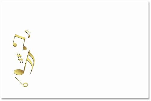 Golden Tunes Music Notes Crescent Flap Envelopes Set of 25