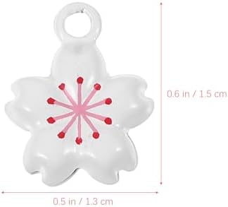 LOGOFUN 5pcs Cherry Blossom Bell Charms for DIY Jewelry