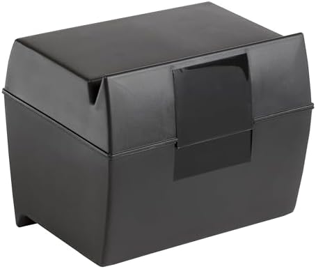 Oxford Plastic Index Card Box 500 Capacity Black