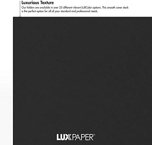 LUXPaper 9 x 12 Inch Project Folders Two Pocket Midnight Black 100lb