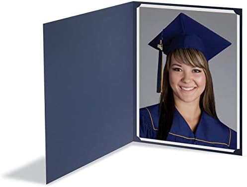 25 Pack Navy Blue Certificate Holders with Gold Foil Border