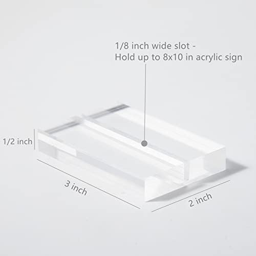 UNIQOOO 3 Inch Clear Acrylic Sign Holders 20 Count