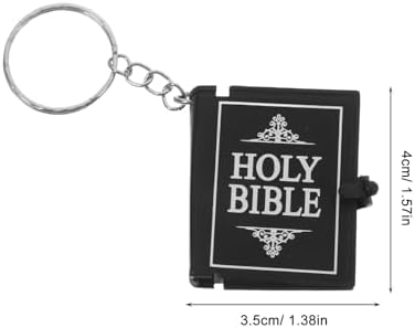 LUOZZY 12 Pcs Mini Bible Keychain Set Inspirational Church Theme Keyrings