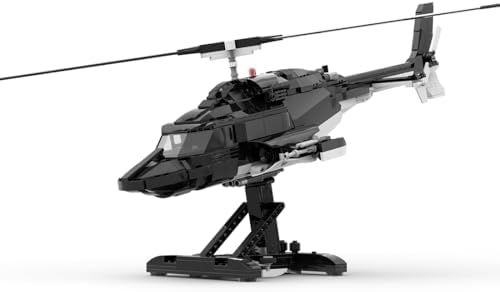Bell 222 Military Helicopter Model Kit with 1039PCS Building Blocks