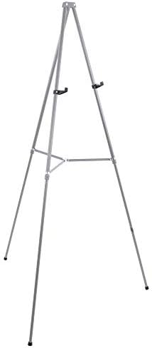 U S Art Supply 66 Inch High Gallery Silver Metal Display Easel