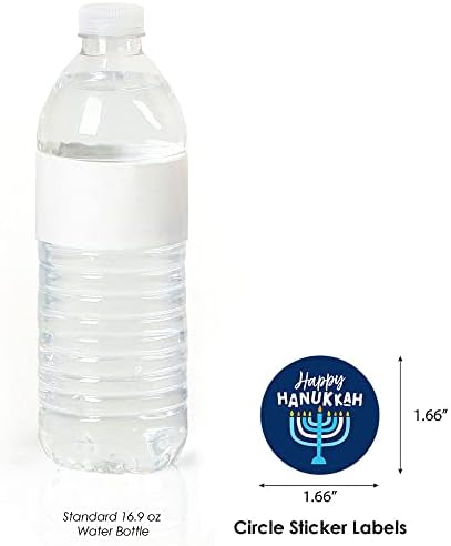 Big Dot of Happiness Hanukkah Menorah Sticker Labels - 24 Count