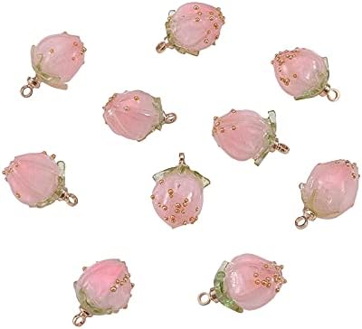LiQunSweet 20 Pcs Natural Dried Flower Bud Charms for DIY Jewelry