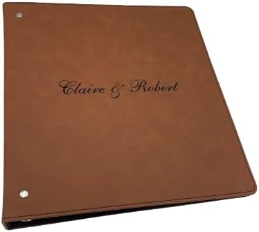 Custom 3 Ring Binder - Personalized Black with Rawhide