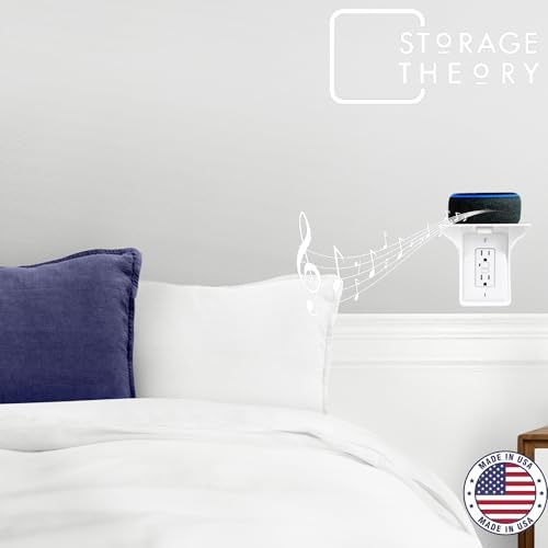 Storage Theory Power Perch Outlet Shelf White 1-Pack