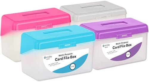 Emraw Index Card Holder for 3x5 Cards Pack of 4