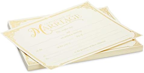 48 Pack Wedding Certificates with Gold Foil Edges