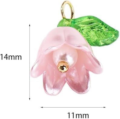 10 Pcs Pearl Bell Orchid Pendant Beads