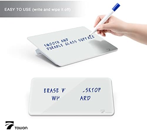TOWON Small Glass Dry Erase Board 8x6 Inches