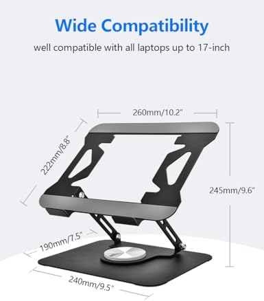 Laptop Stand for Desk with 360 Rotating Base