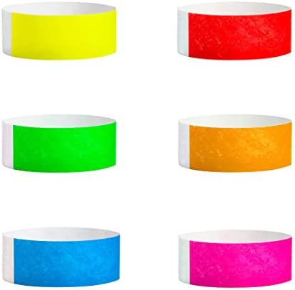 600 WristCo Tyvek Wristbands 6-Color Variety Pack