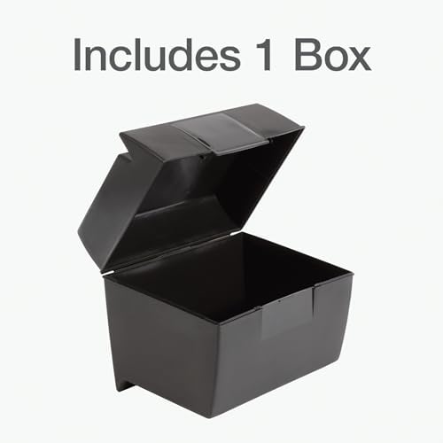 Oxford Plastic Index Card Box 500 Capacity Black