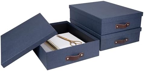 Bigso Oskar Canvas File Box - Blue 33 x 102 x 138 in