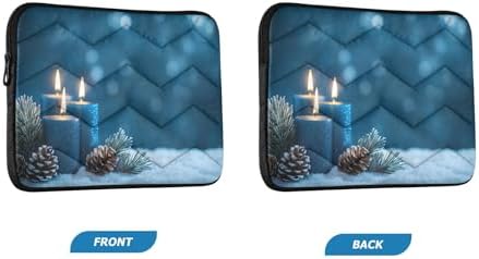 Blue Christmas Candles Laptop Sleeve for 13-14 Inch Laptops