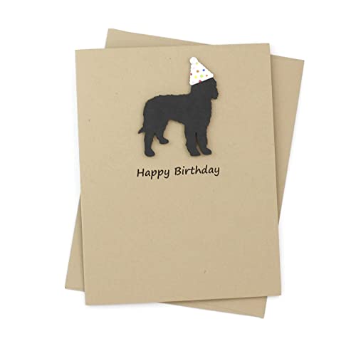 Black Doodle Birthday Card with Confetti Hat