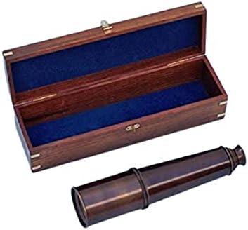36 Inch Bronze Spyglass with Rosewood Box