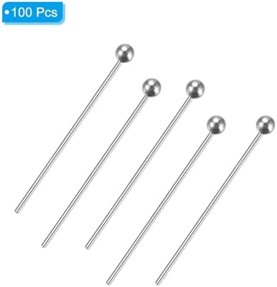 PATIKIL 100Pcs White Brass Head Pins for Jewelry Making