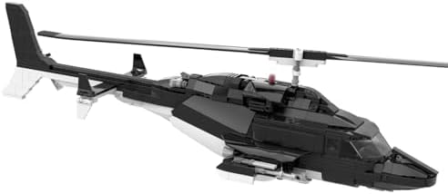 Bell 222 Military Helicopter Model Kit with 1039PCS Building Blocks