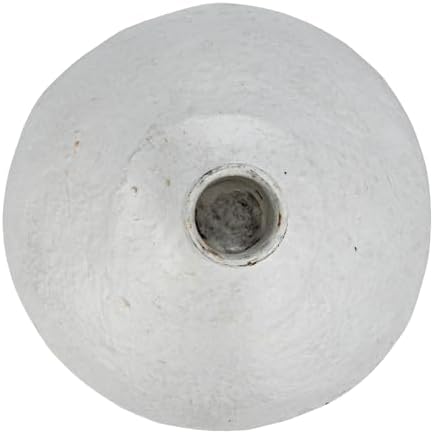 Creative Co-Op Paper Mache Taper Holder with Tall Neck and Whitewashed Finish