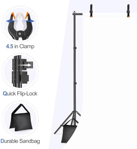 EMART 10x7ft Adjustable Photo Studio Backdrop Stand Kit