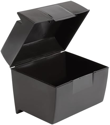 Oxford Plastic Index Card Box 500 Capacity Black
