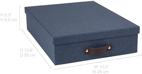 Bigso Oskar Canvas File Box - Blue 33 x 102 x 138 in