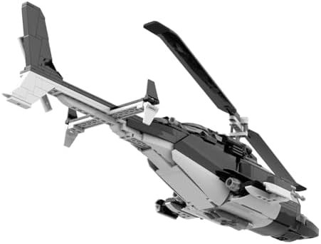Bell 222 Military Helicopter Model Kit with 1039PCS Building Blocks