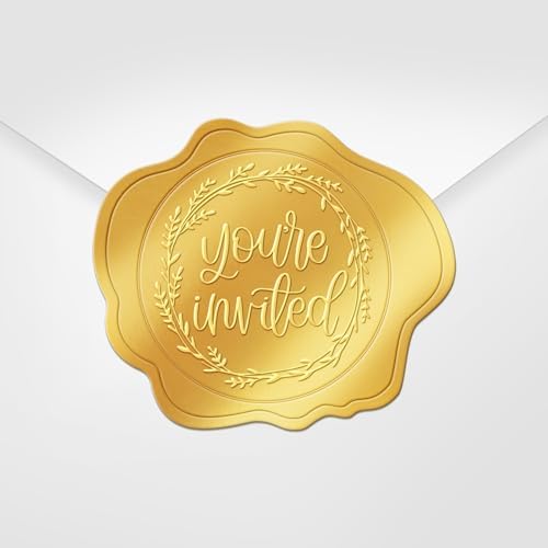 300 Pcs Gold Envelope Seal Stickers Youre Invited