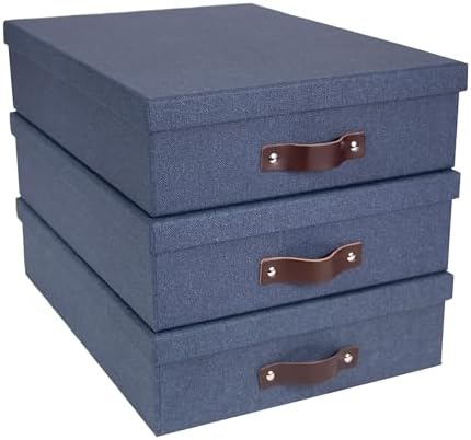 Bigso Oskar Canvas File Box - Blue 33 x 102 x 138 in