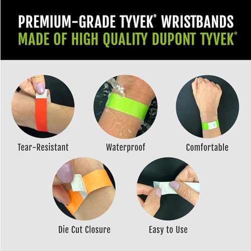 600 WristCo Tyvek Wristbands 6-Color Variety Pack