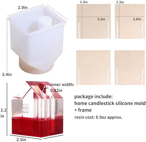 House Shape Candle Holder Silicone Mold for Resin Art