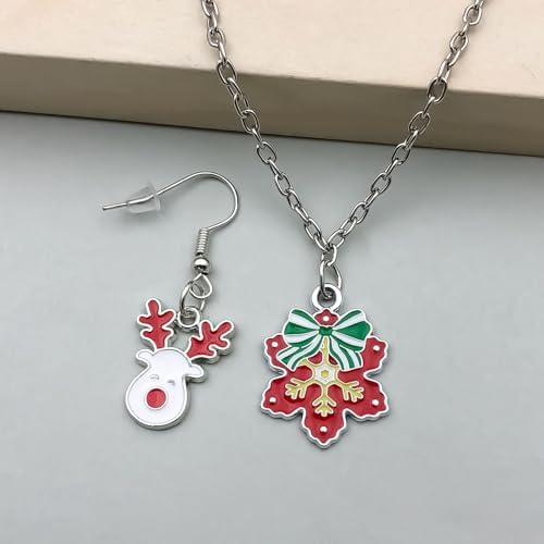 40pcs Silver Christmas Bell Deer Charm Pendant DIY Jewelry Accessories