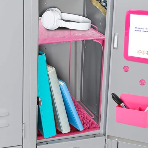 15 Pcs Pink Locker Organizer Kit for Girls Back to School Essentials