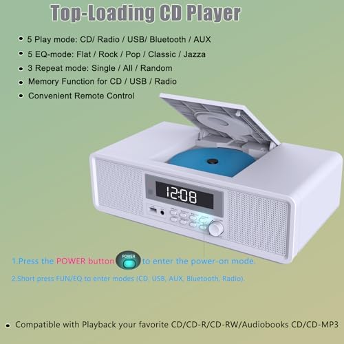 WISCENT Home Stereo System with CD Player and Bluetooth