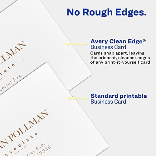 Avery Clean Edge Business Cards 2x35 White 90 Blank