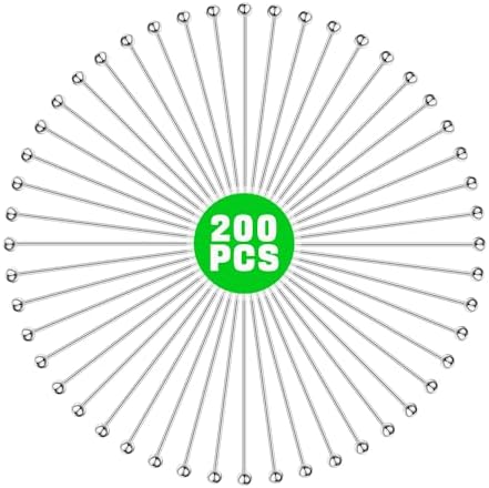 200Pcs Ball Pins for Jewelry Making Stainless Steel