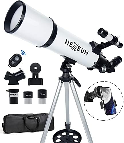 HEXEUM 80mm Aperture Telescope with AZ Mount and Phone Adapter