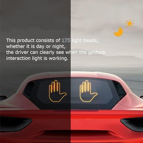 Finger Gesture Light - Remote Controlled LED Hand Sign for Car Truck