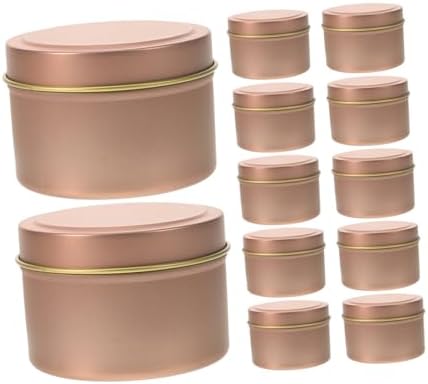 Jecompris 12Pcs Metal Candle Tins with Lids