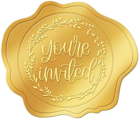 300 Pcs Gold Envelope Seal Stickers Youre Invited