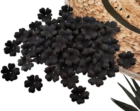 HukDok Black Mulberry Paper Flower Petals 50pcs Heart Shape