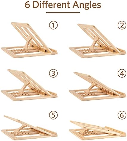 Wooden Laptop Stand with Phone Holder Foldable and Adjustable