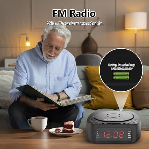 CD Player Alarm Clock with Remote and Bluetooth