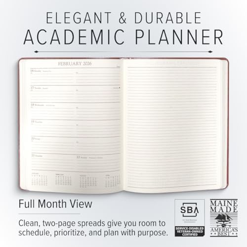 Gallery Leather Academic Planner 2026 - Acadia Hydrangea - 9x7